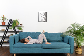 Cute girl on the sofa