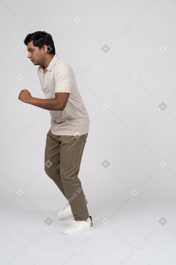 Man in casual clothes walking