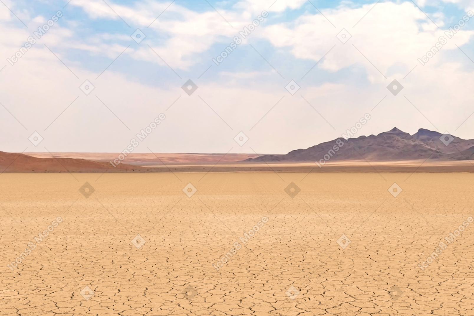 Desert landscape with cracked earth