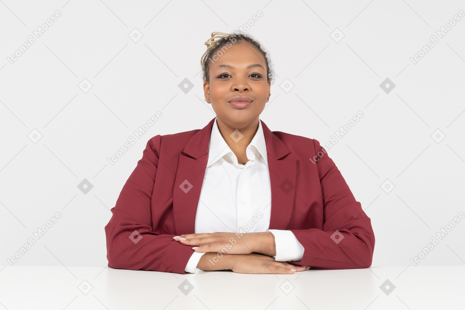 Retrato, de, un, mujer afroamericana, oficinista