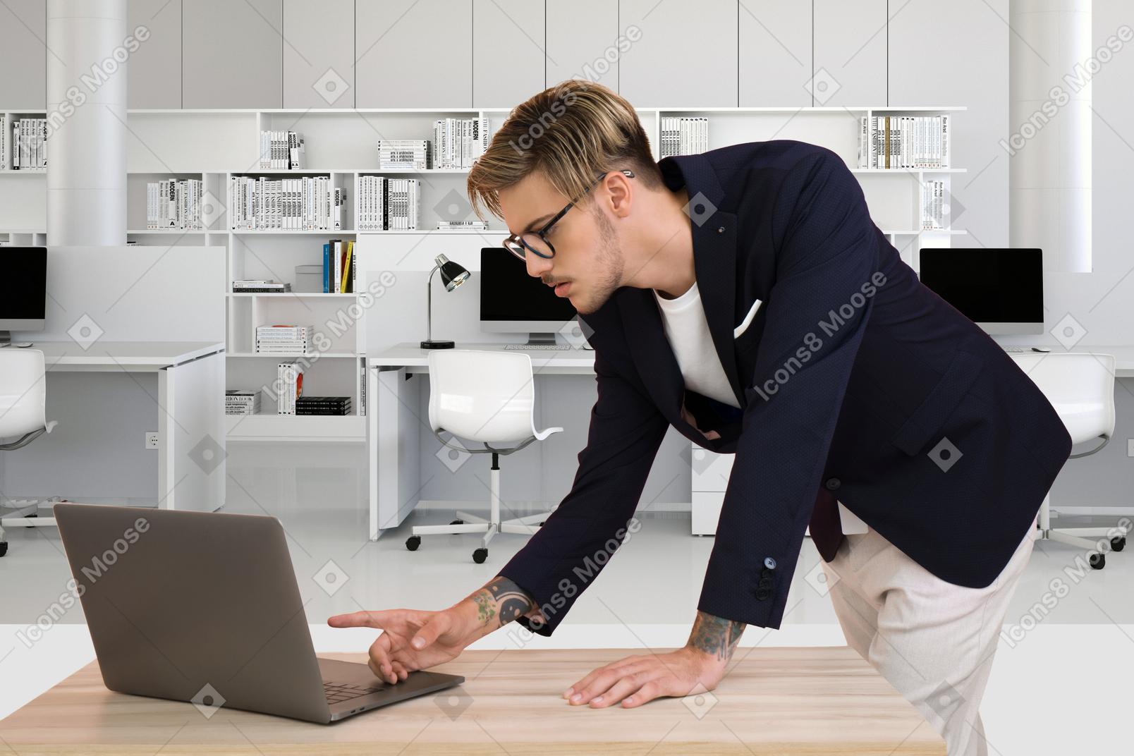 Man working on a laptop
