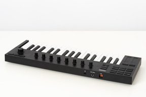 Musical keyboard on a white background