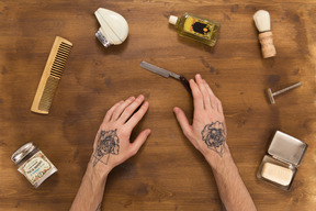 Male tattoed hands