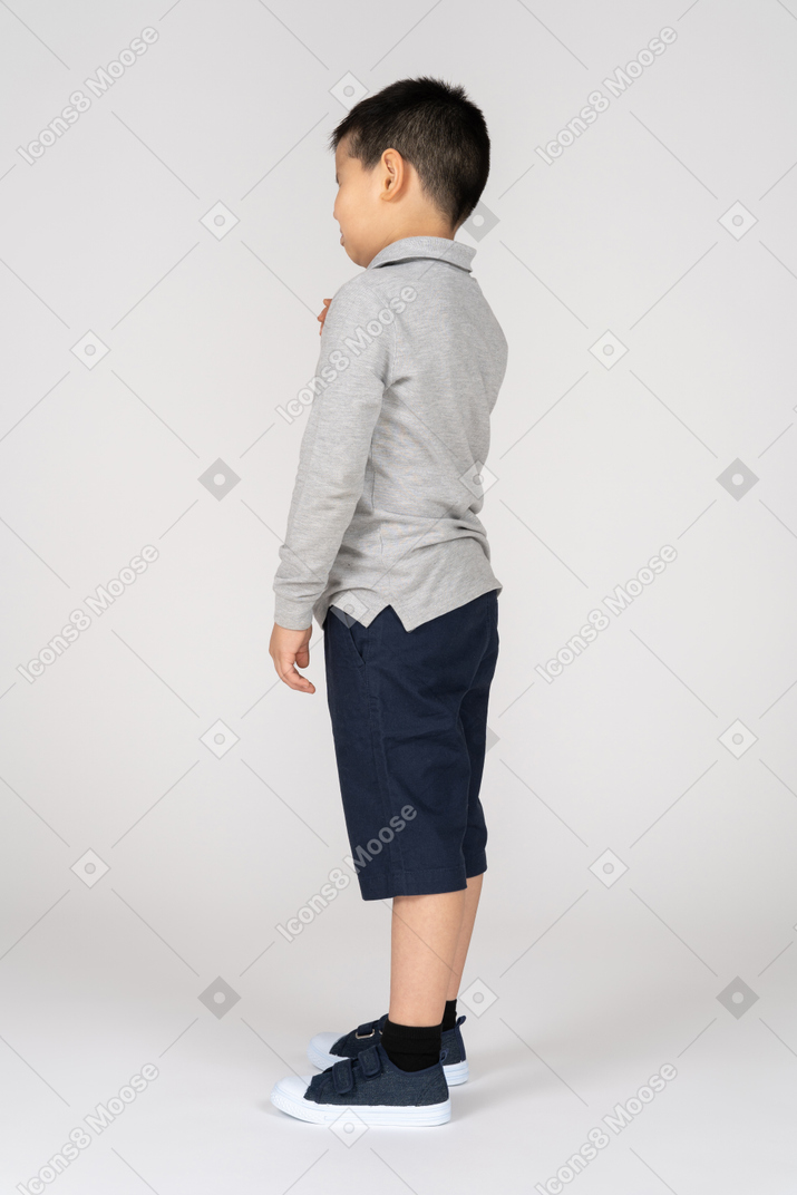 Rear view of a boy