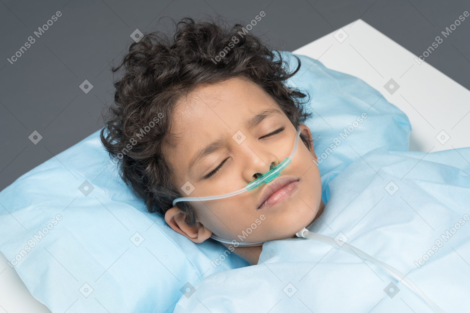 Little boy on operating table