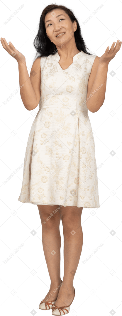 Woman in beautiful dress standing