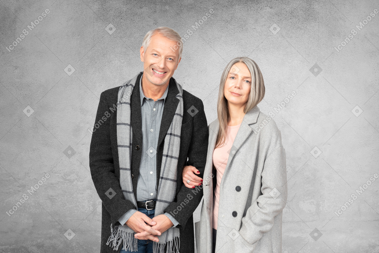Happy senior couple standing