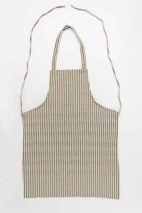 Striped black and white apron