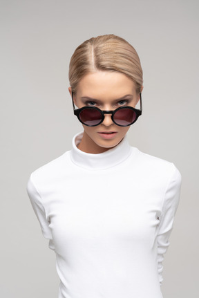 Attractive woman wearing sunglasses