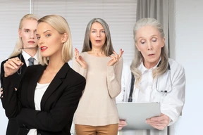 A group of women standing next to each other