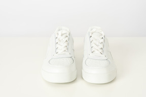 White sneakers on a white background