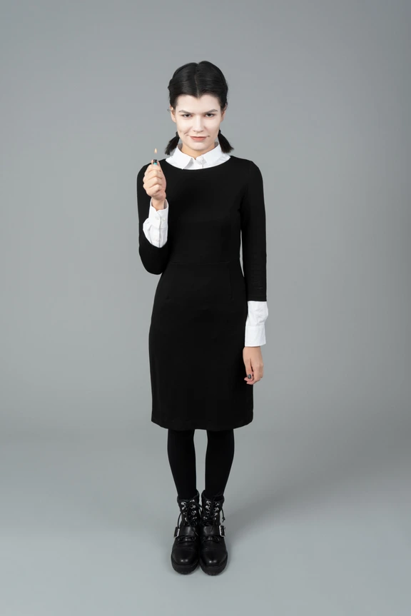 white christmas dresses Green 1950s Wednesday Addams Inspired Satin Costume Set