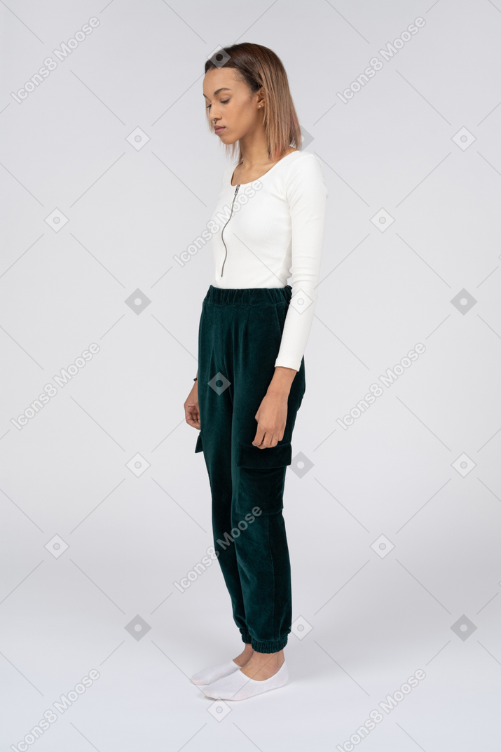 Woman in casual clothes standing