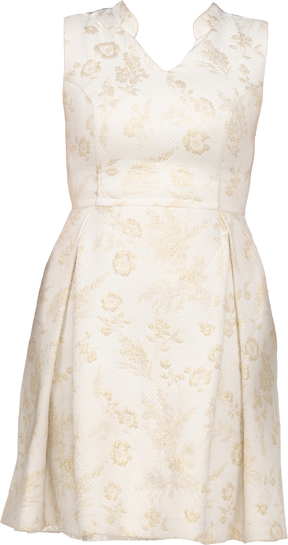 Белое мини-платье без рукавов с принтом