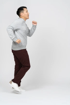 Man in casual clothes walking