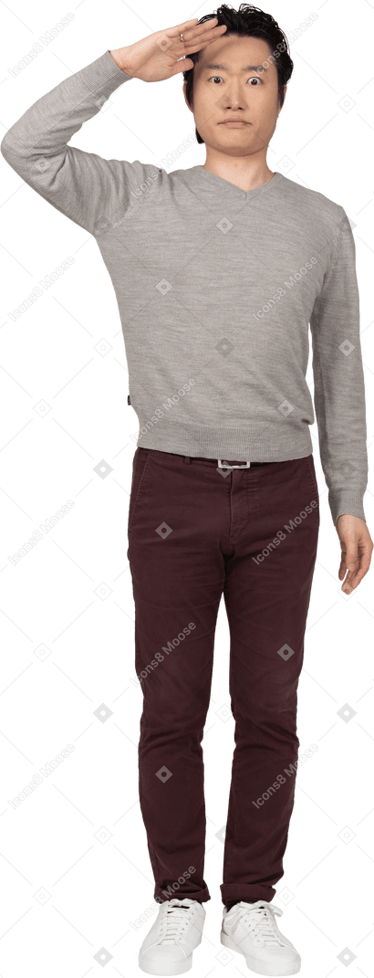 Man in casual clothes posing