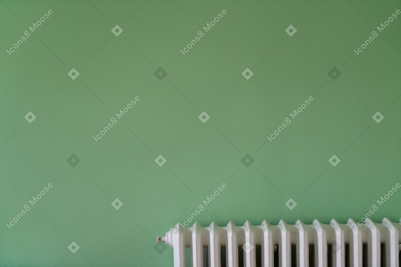 Mur végétalisé avec chauffage domestique blanc