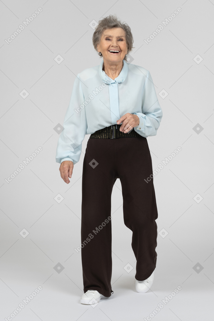 Old lady walking