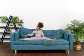 Cute girl on the sofa