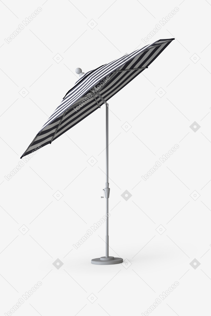 Black and white umbrella on white background