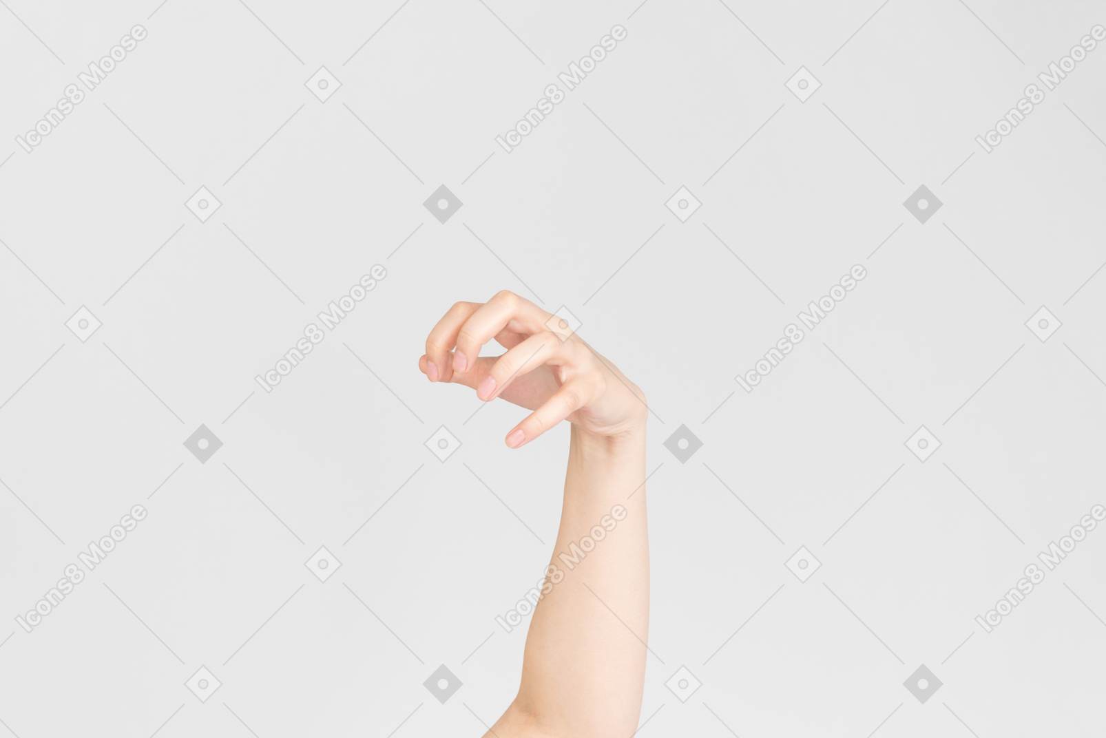 Mão feminina mostrando tipo de gesto assustador