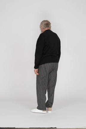 Back view of old man