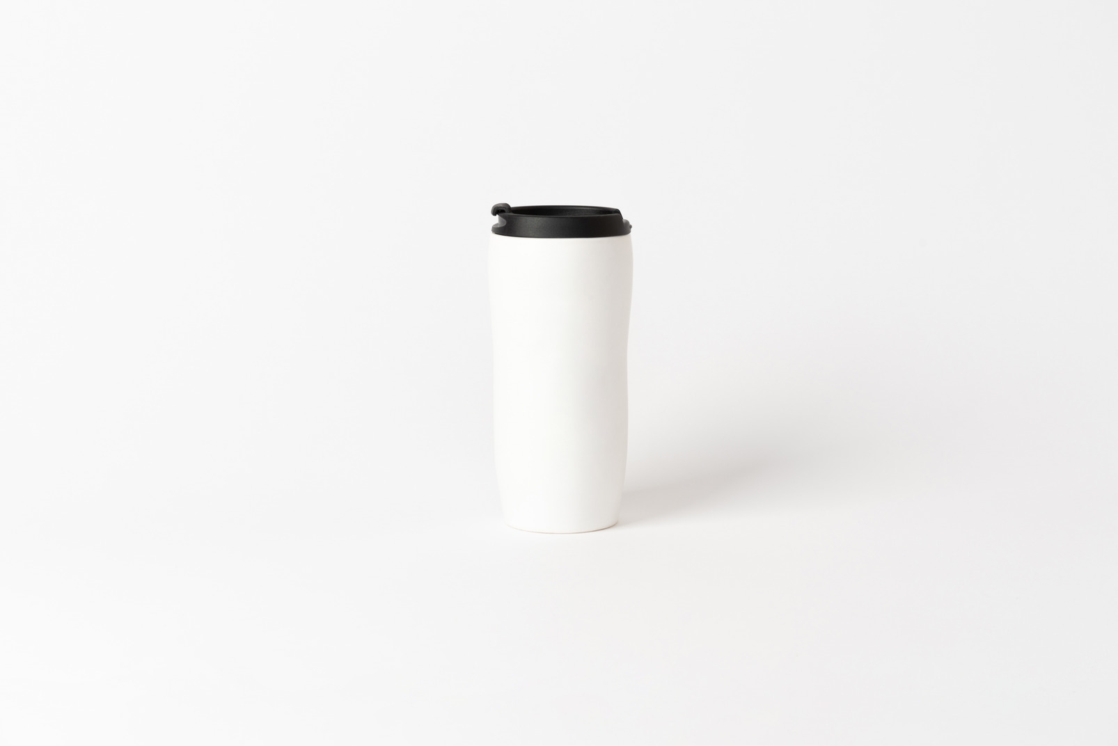 White thermocup with black cap