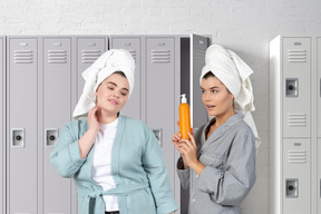 Women in locker room