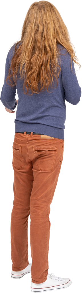 Rear view of a young man in casual clothes