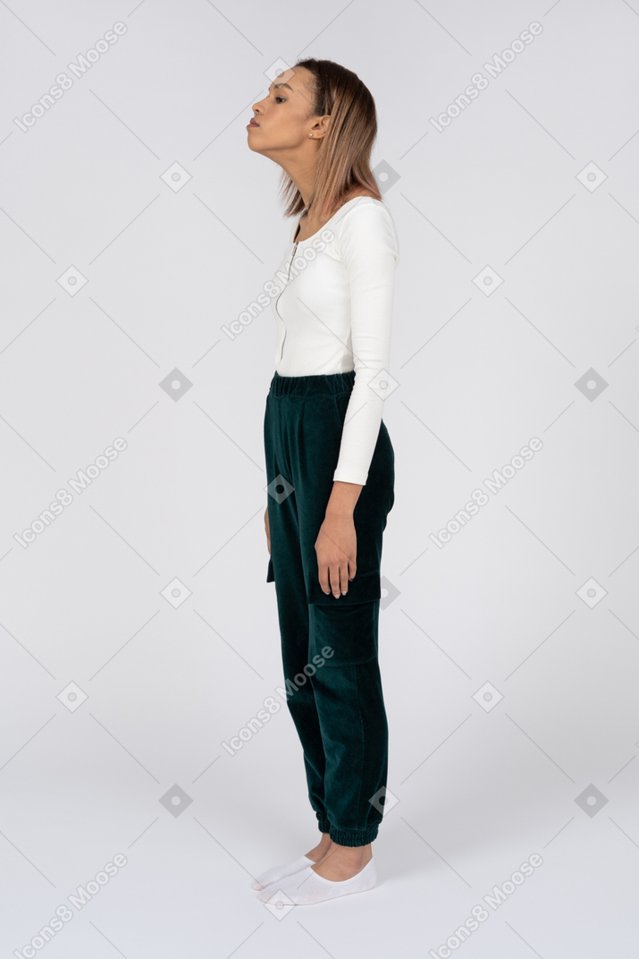 Woman in casual clothes standing