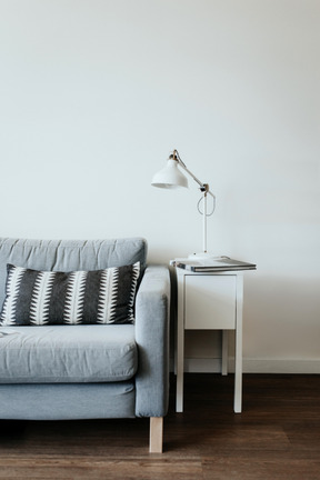 Sofa and little table in the room