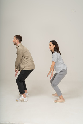 Man and woman doing a dance move
