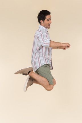 A jumping young man