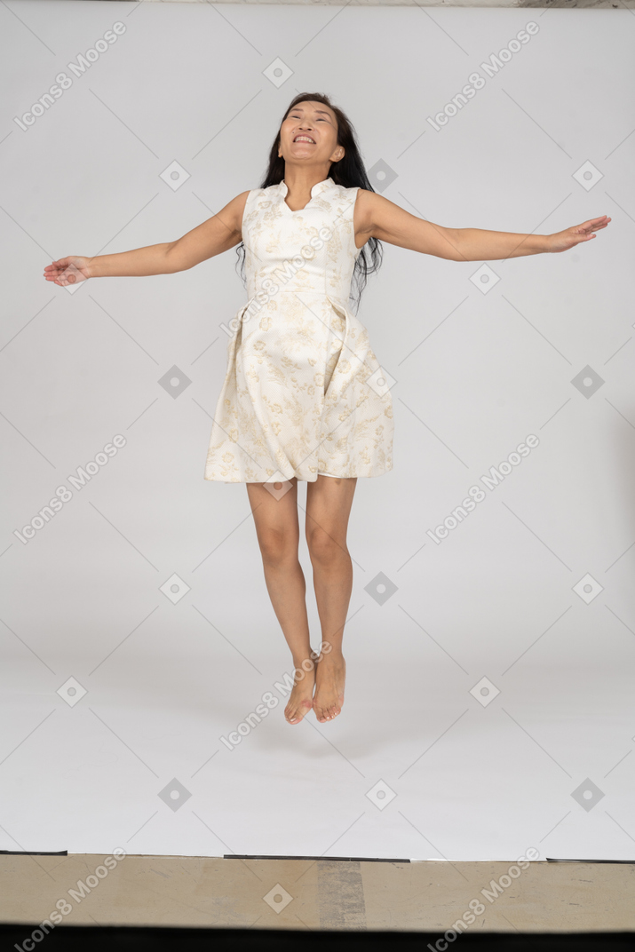 Woman in beautiful dress posing