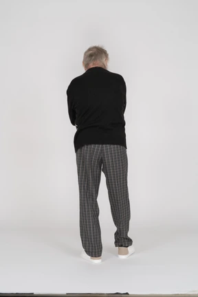 Back view of old man