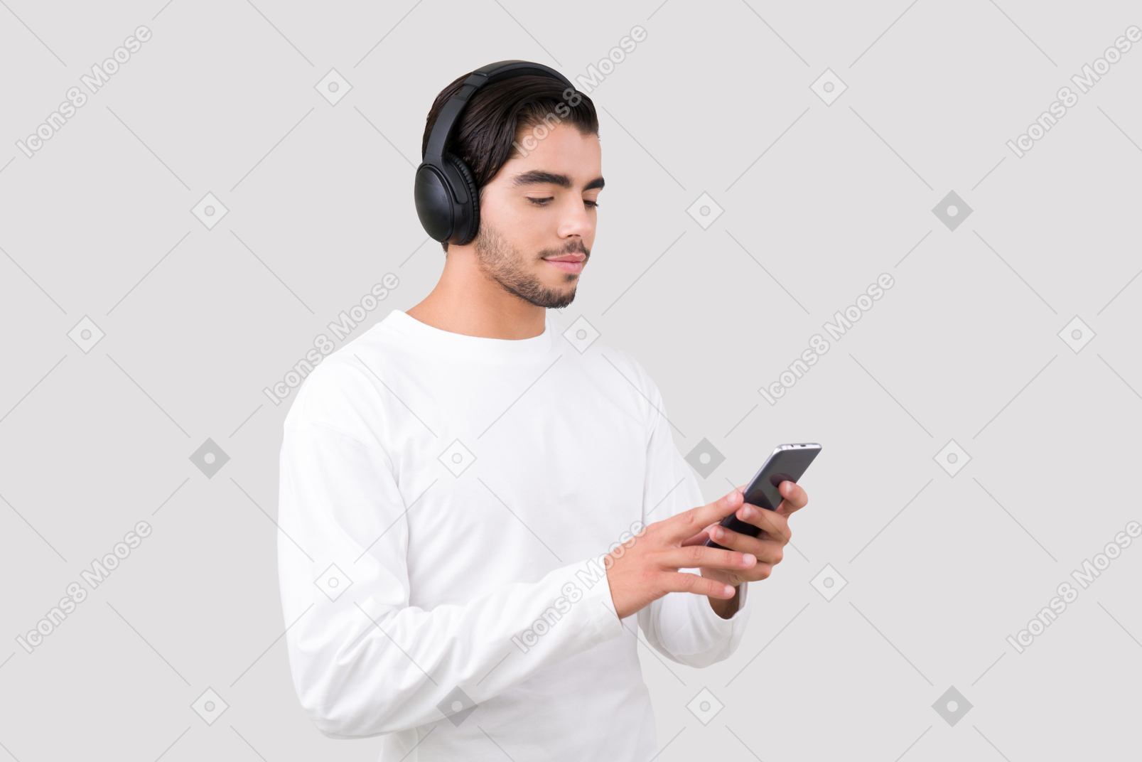 Choosing the best music for his morning run