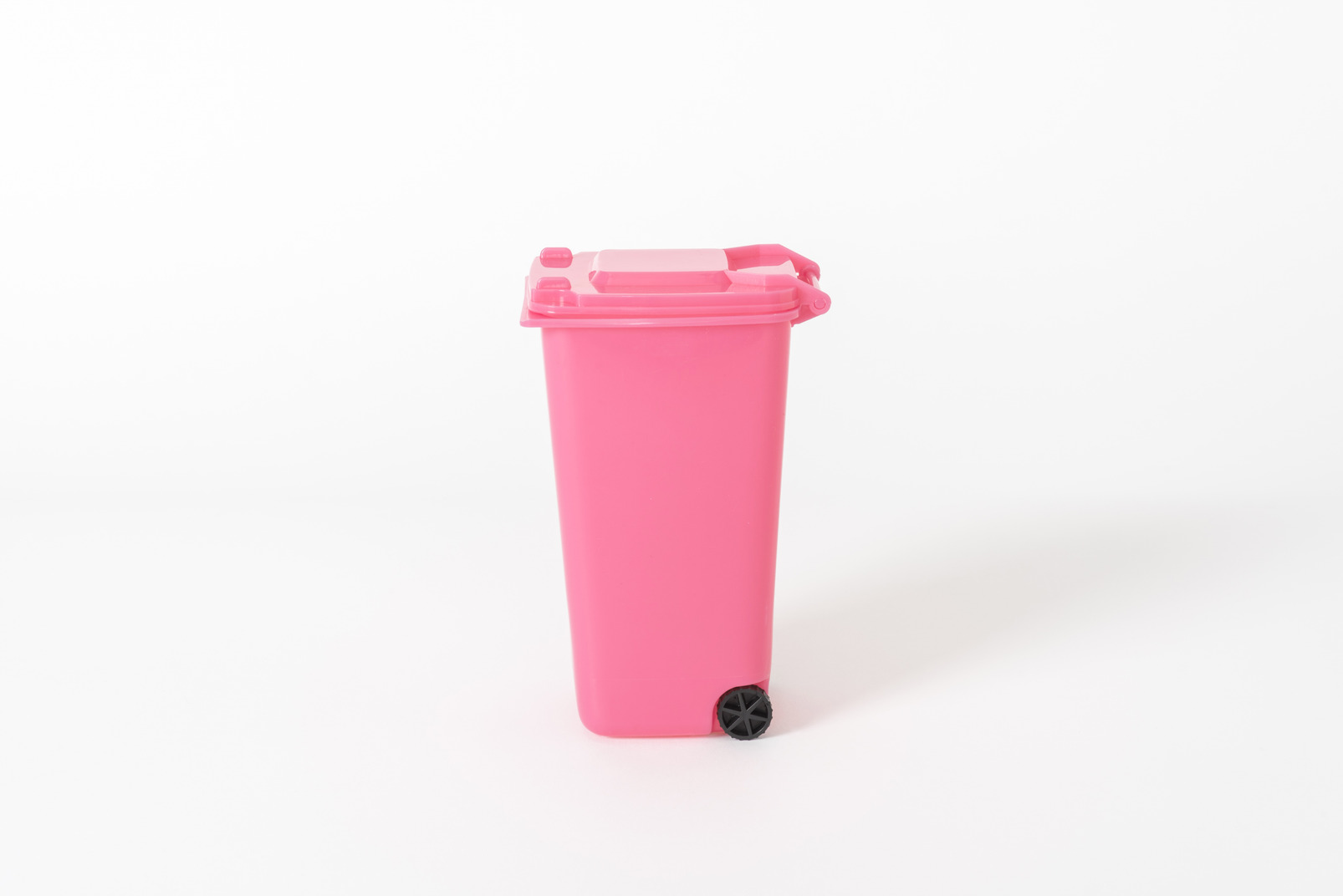 Pink trash can