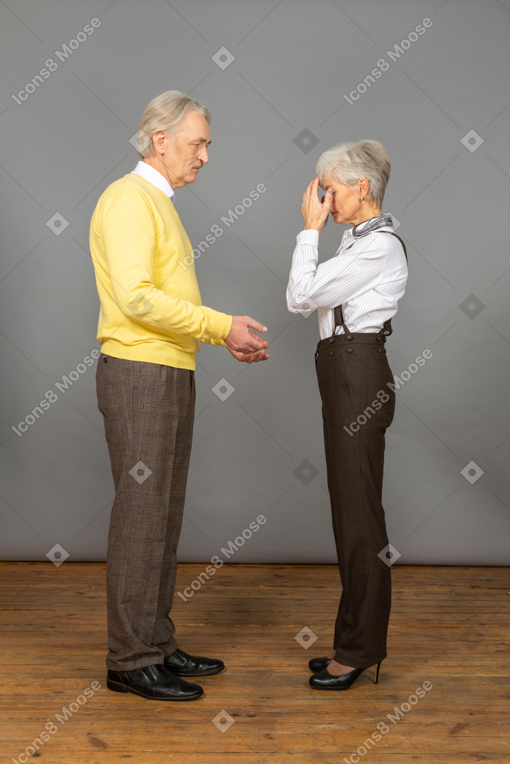 Middle-aged couple having an argument