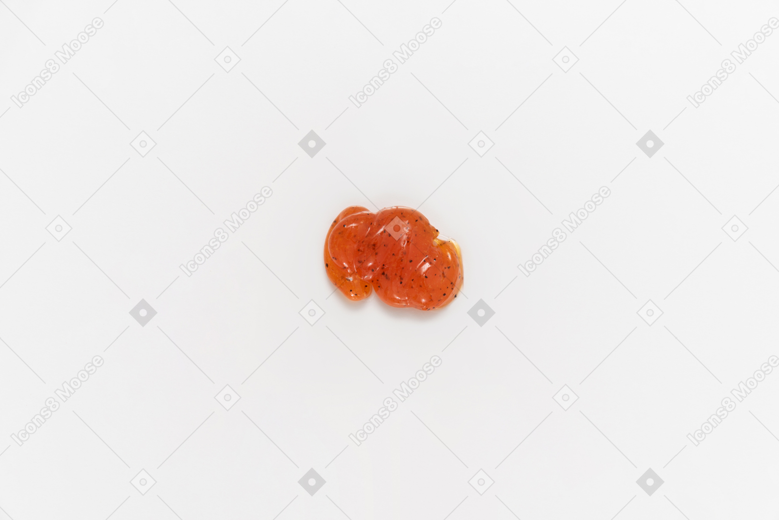 Drop of orange texture on white background