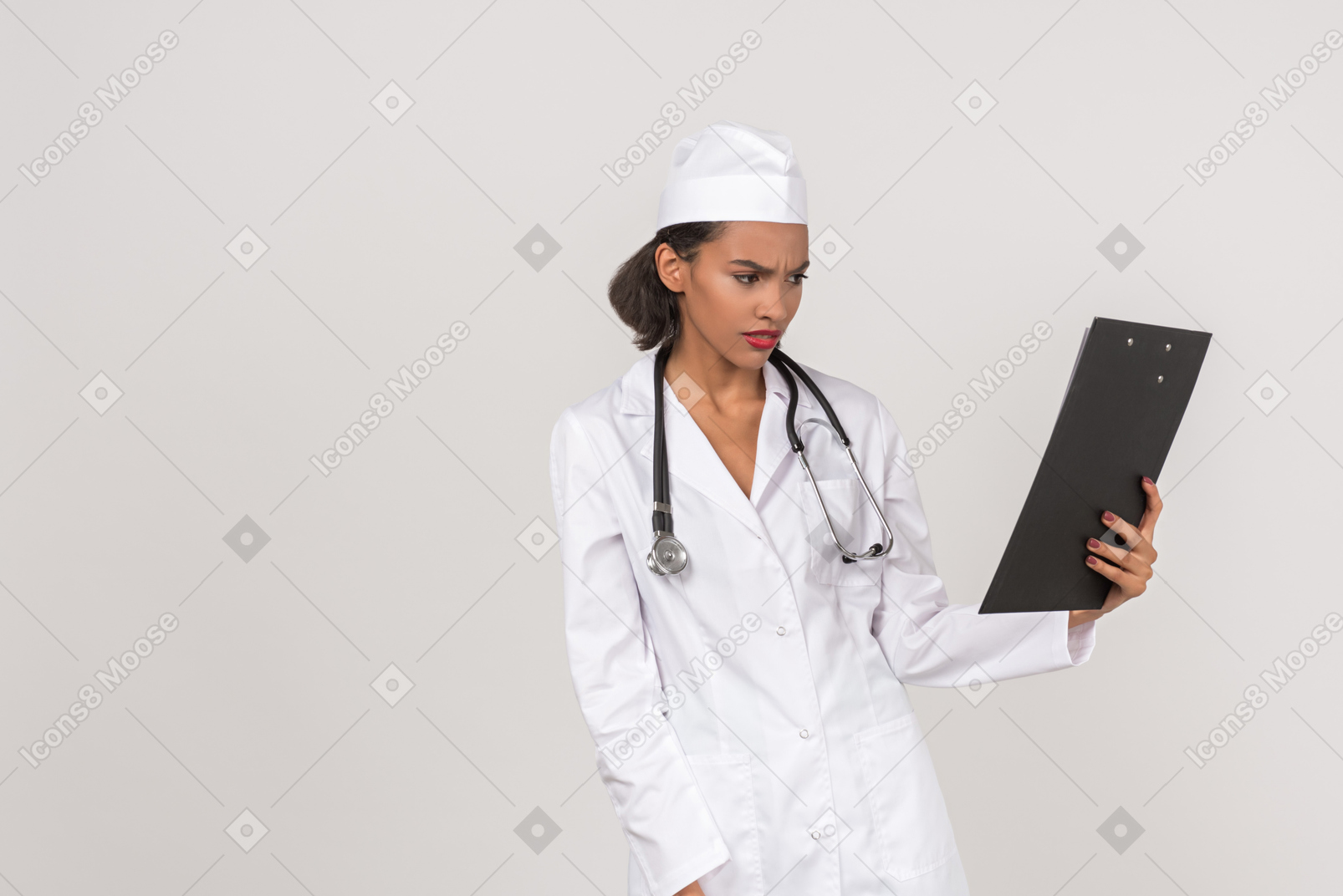 Attractive female doctor looking worried