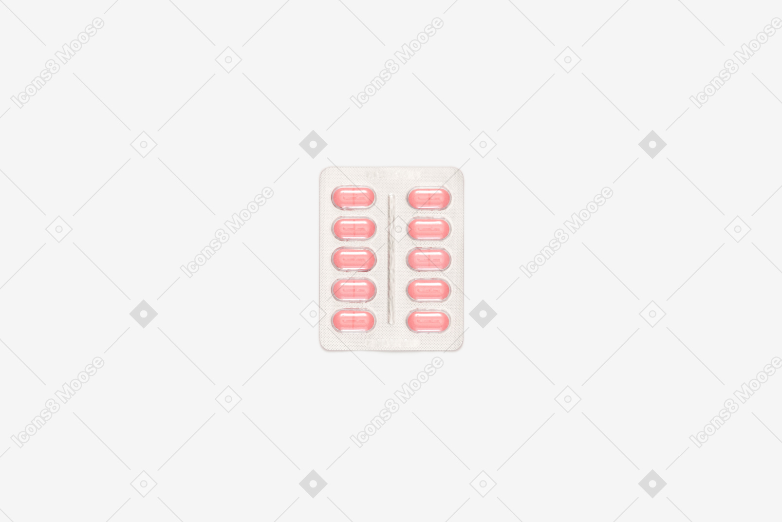 Blister pack of pink pills