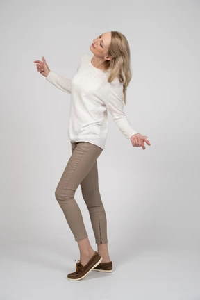 Woman in casual clothes posing