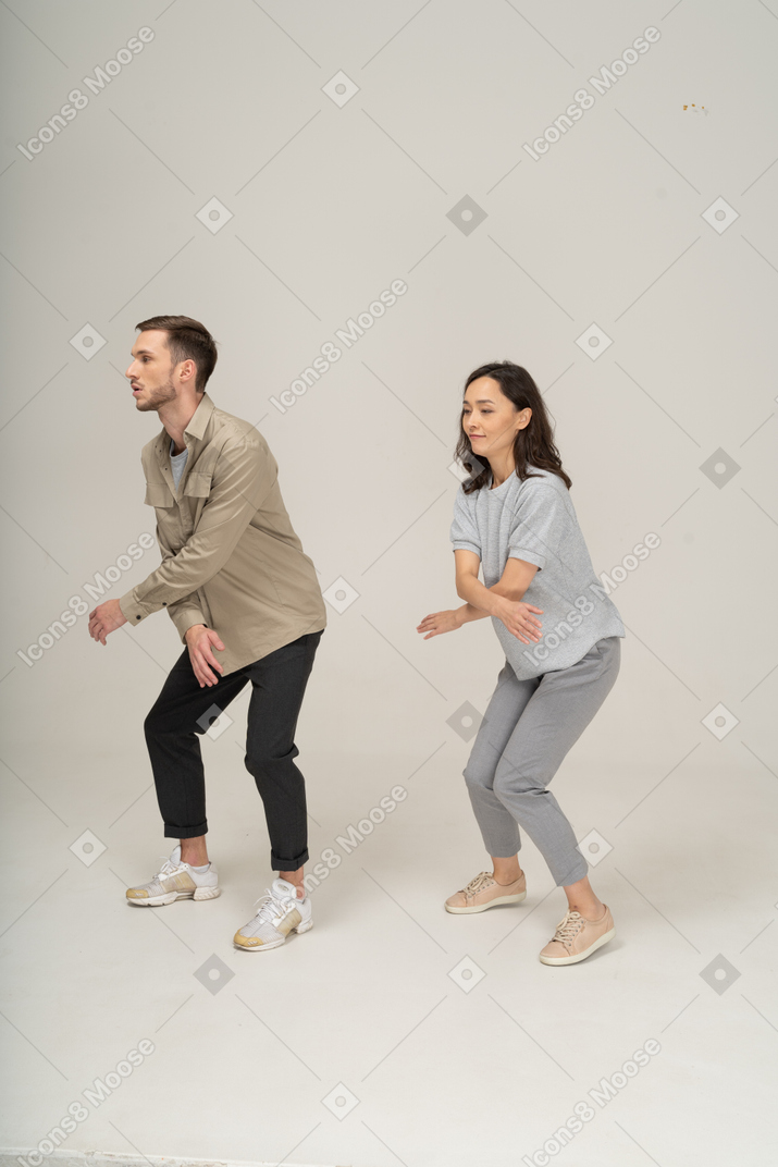 Young couple learning a dance move