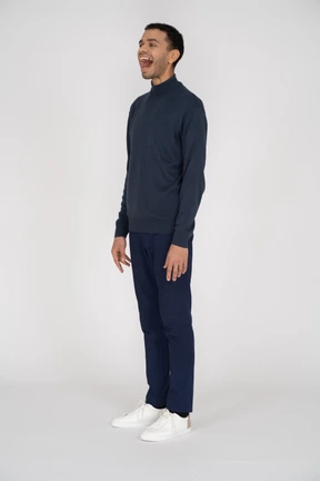 Man in black clothes standing
