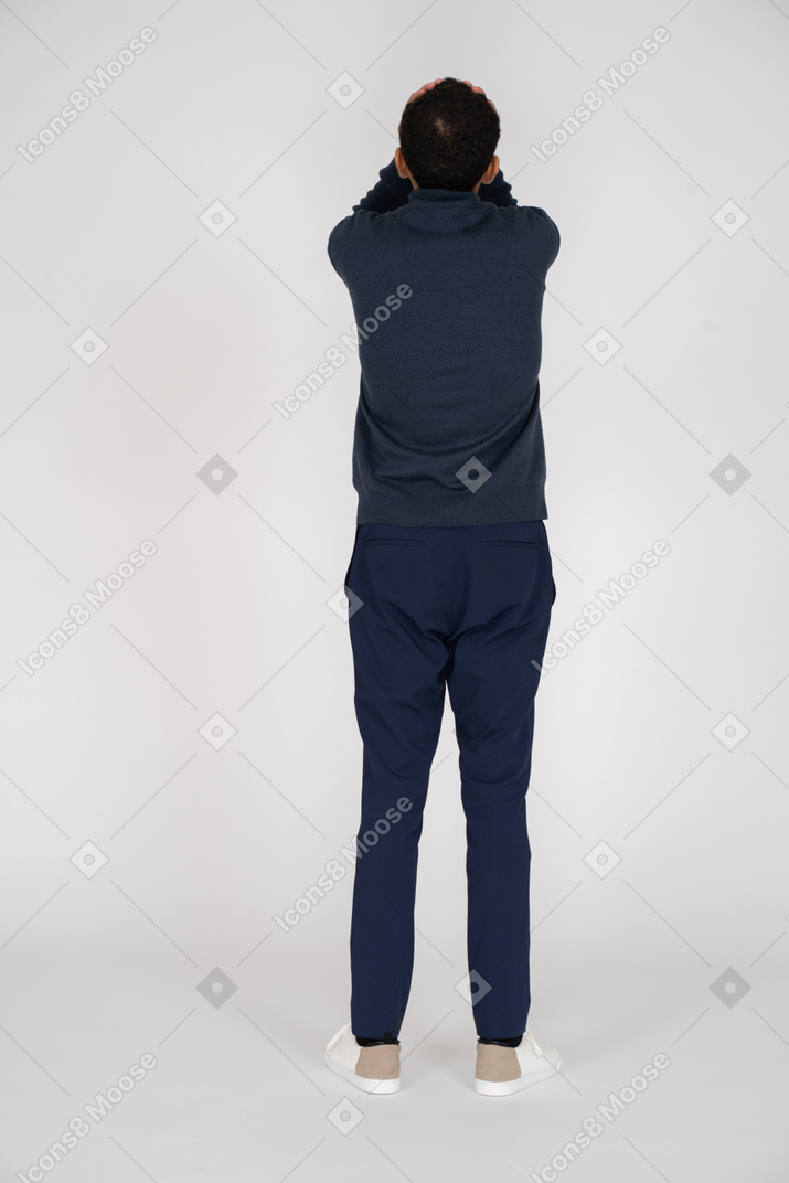 Man in black clothes standing