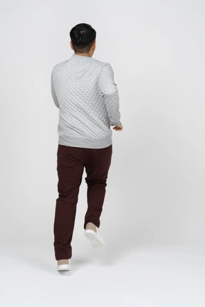 Man in casual clothes walking