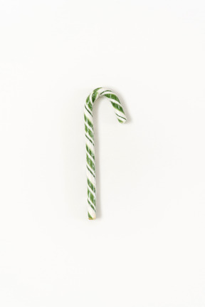 Green and white candy cane