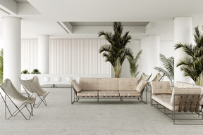 3d rendering of a modern living room