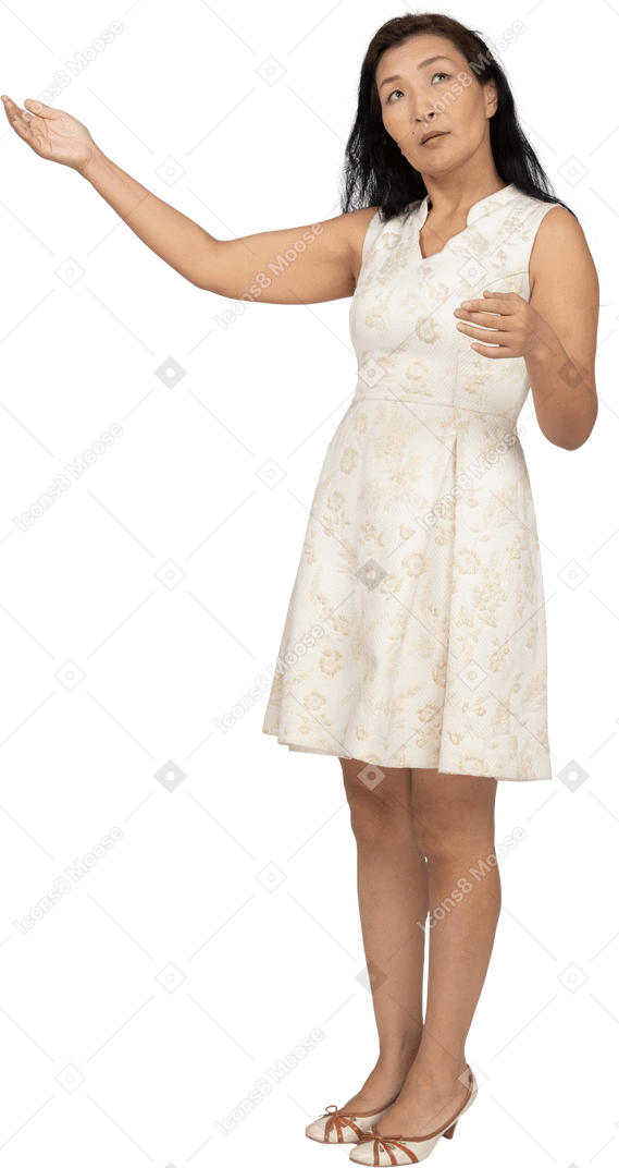 Woman in beautiful dress standing