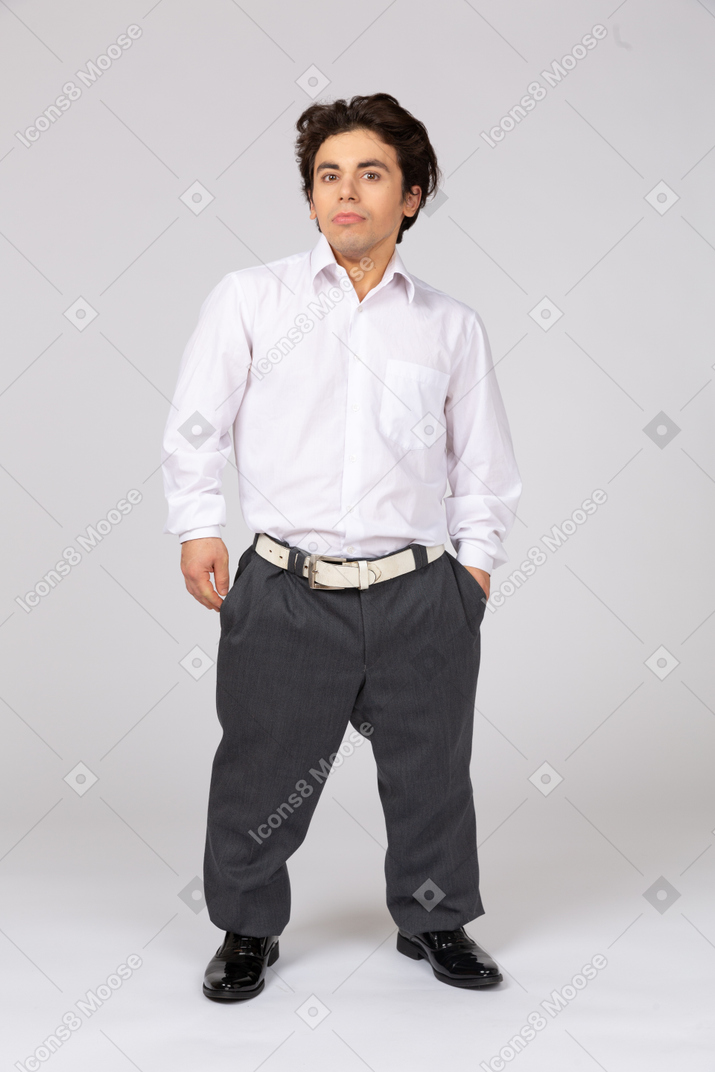 Man with hand in pocket
